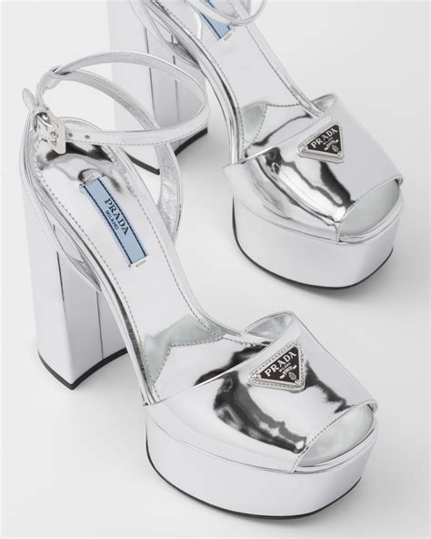 prada metallic platform|Prada shoes for women.